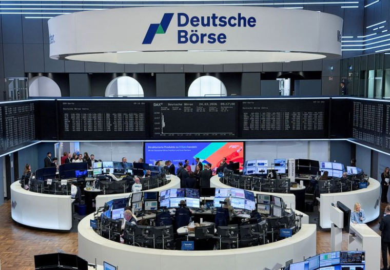 Le graphique du DAX, l'indice allemand des prix des actions, à la bourse de Francfort