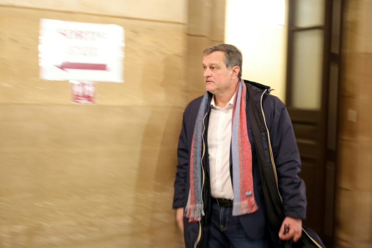 Le maire de Perpignan, Louis Aliot (Rassemblement national), au palais de justice de Paris, le 11 février 2026 ( AFP / Thomas SAMSON )