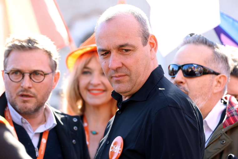Laurent Berger, le 16 février 2023, à Albi ( AFP / CHARLY TRIBALLEAU )
