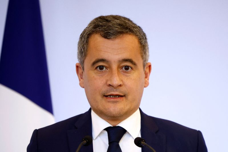 Le ministre français de l'Intérieur, Gerald Darmanin, lors d'une conférence de presse au ministère de l'Intérieur à Paris