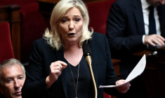 Marine Le Pen, le 12 janvier 2023 à l'Assemblée nationale. ( AFP / STEPHANE DE SAKUTIN )