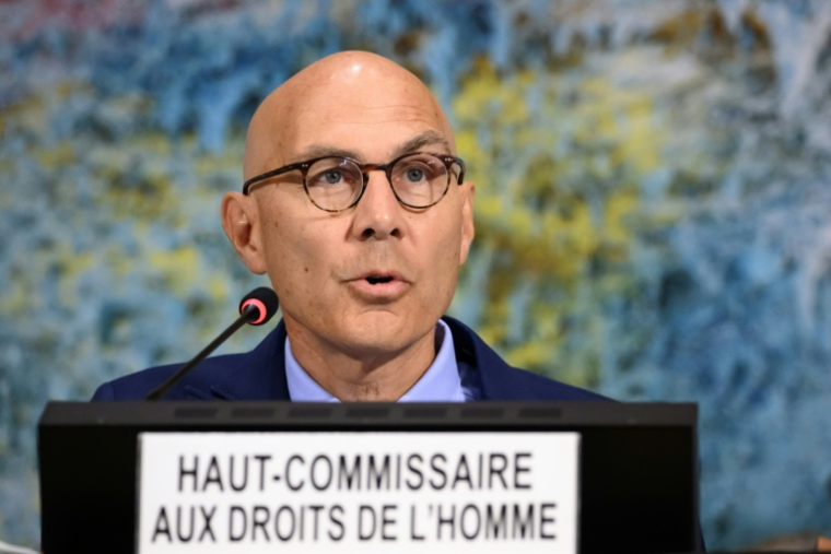 Le Haut-Commissaire des Nations unies aux droits de l'homme, Volker Türk, le 8 septembre 2025 à Genève ( AFP / Fabrice COFFRINI )