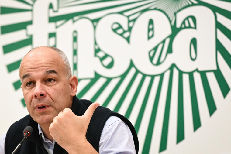 Le président de la FNSEA Arnaud Rousseau, à Paris le 8 janvier 2026 ( AFP / Bertrand GUAY )