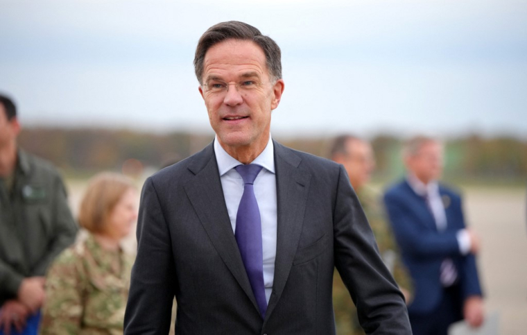 Mark Rutte, à Geilenkirchen (Allemagne), le 13 novembre 2025 ( AFP / PAU BARRENA )