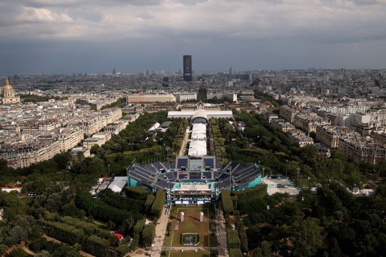 Une vue de Paris comprenant les installations olympiques