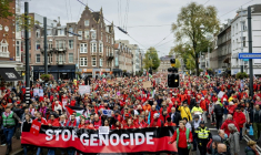 Manifestation pour réclamer la fin de la guerre à Gaza à Amsterdam, le 5 octobre 2025 aux Pays-Bas ( ANP / Koen van Weel )