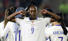 Melvine Malard, autrice d'un doublé pour les Bleues face à l'Irlande, le 3 mars 2026 à Dublin ( AFP / Paul Faith )