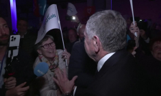 Municipales: Jean-Michel Aulas arrive à son meeting à Lyon