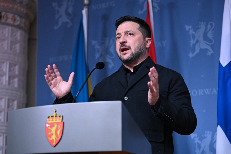 Volodymyr Zelensky à Oslo, en Norvège, le 20 octobre 2026. ( AFP / JONATHAN NACKSTRAND )