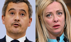 Gérald Darmanin a écorché les résultats de la politique de Giorgia Meloni ( AFP / LUDOVIC MARIN )
