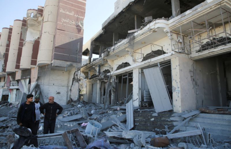 Le site d'une frappe israélienne, dans le sud de la bande de Gaza