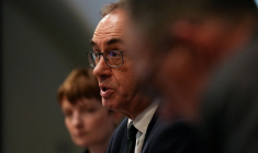 Le gouverneur de la Banque d'Angleterre Andrew Bailey s'exprime lors de la conférence de presse sur le Rapport de politique monétaire à Londres