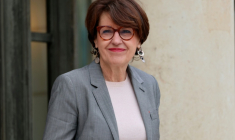 La ministre de l'Agriculture Annie Genevard à l'Elysée à Paris, le 15 avril 2026 ( AFP / Ludovic MARIN )