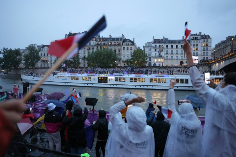 Pendant la cérémonie d'ouverture des Jeux olympiques de Paris le 26 juillet 2024 ( POOL / ANN WANG )