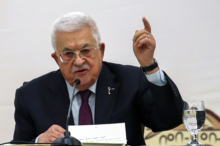 Le président de l'Autorité palestinienne Mahmoud Abbas, le 23 avril 2025 à Ramallah ( AFP / Zain JAAFAR )