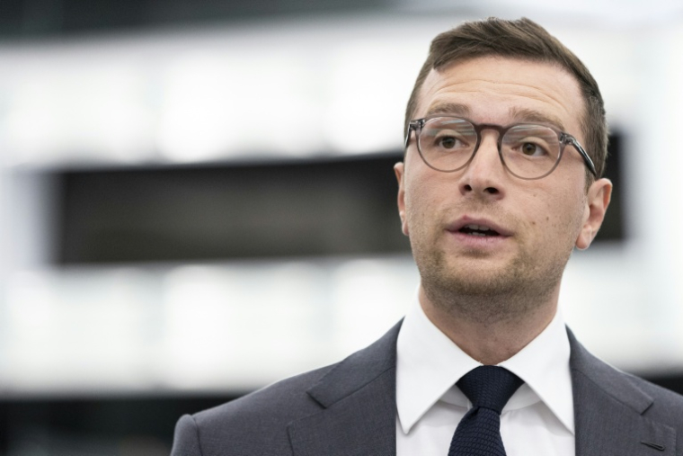 Le président du RN Jordan Bardella le 6 octobre 2025 à Strasbourg ( AFP / ROMEO BOETZLE )