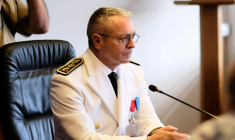 Patrice Faure, alors Haut-Commissaire de Nouvelle-Calédonie, pendant une réunion du 17e gouvernement du territoire français du Pacifique, le 8 juillet 2021 à Nouméa ( AFP / Theo Rouby )