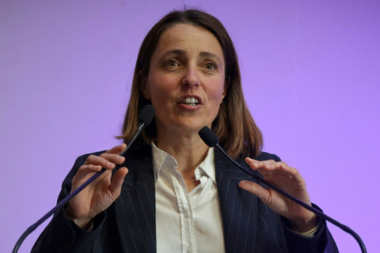 La secrétaire générale de la CGT Sophie Binet, le 13 avril 2026 à Paris ( AFP / Ludovic MARIN )
