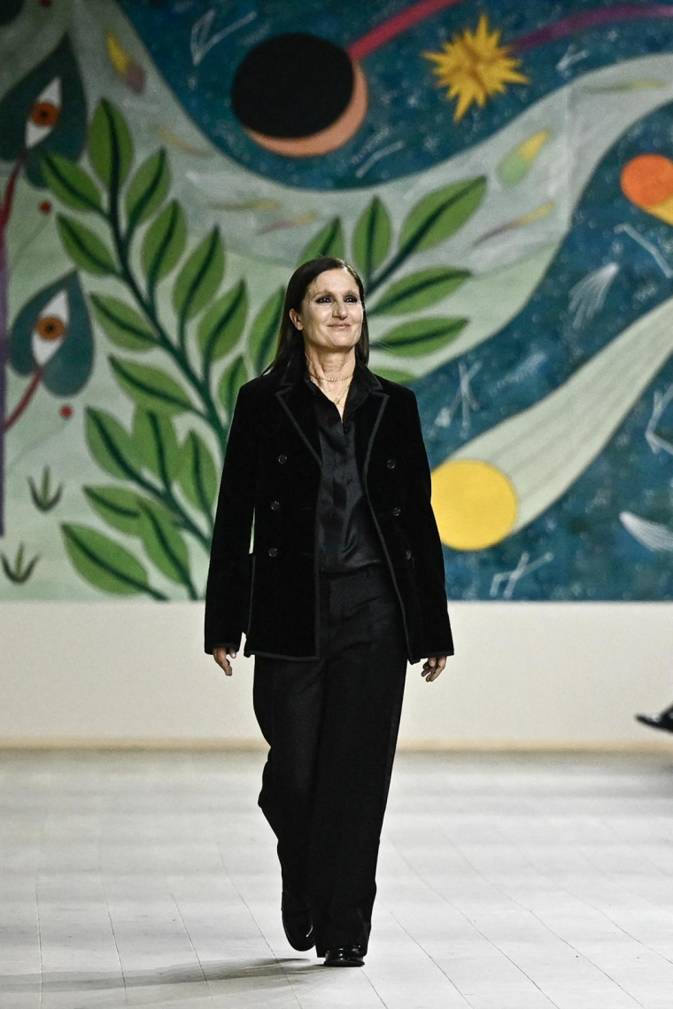 La créatrice italienne Maria Grazia Chiuri lors de la Fashion Week Haute Couture femme Printemps/Été 2025 au Musée Rodin à Paris le 27 janvier 2025. ( AFP / JULIEN DE ROSA )