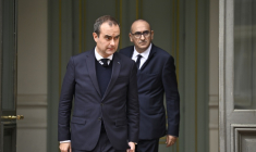 Le Premier ministre Sébastien Lecornu et le ministre de l'Intérieur Laurent Nunez au ministère de l'Intérieur à Paris, le 19 octobre 2026 ( POOL / JULIEN DE ROSA )