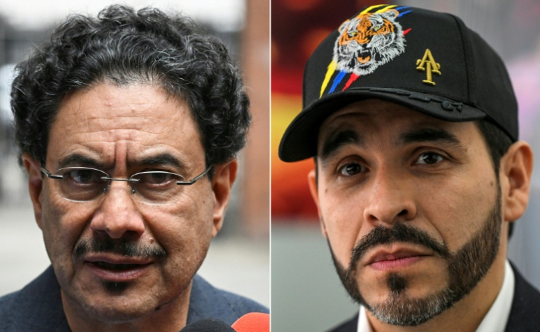 Montage photos réalisé le 31 mai 2026 montrant le sénateur de gauche Ivan Cepeda (à gauche) et le candidat de droite Abelardo de la Espriella, prétendants à la présidence en Colombie ( AFP / Luis ACOSTA )