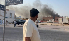 Une capture d'écran d'une vidéo de l'AFPTV montre la fumée qui s'élève, après des explosions à Doha, la capitale du Qatar, le 9 septembre 2025  ( AFPTV / Jacqueline PENNEY )
