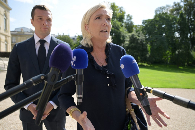 Jordan Bardella et Marine Le Pen à Paris, le26 août 2024. ( AFP / BERTRAND GUAY )