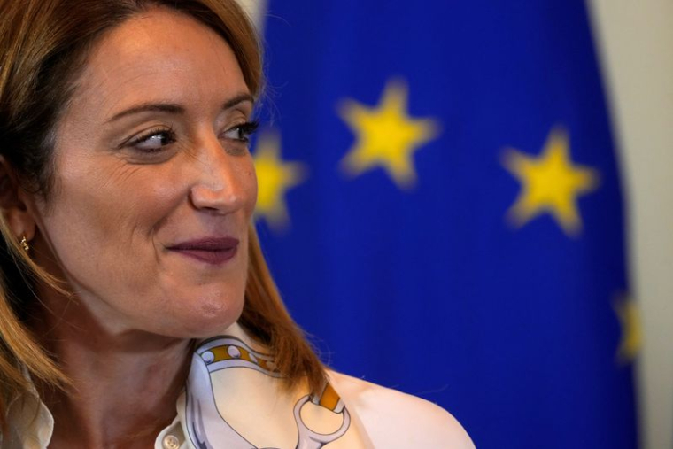 Roberta Metsola en Lettonie