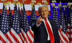 Soirée de l'élection présidentielle américaine de 2024, au Palm Beach County Convention Center, à West Palm Beach, Floride