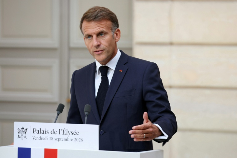 Le président de la République Emmanuel Macron à Paris le 18 septembre 2026 ( POOL / Thomas SAMSON )