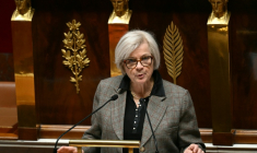 La ministre de la Défense Catherine Vautrin, le 19 janvier 2026 à l'Assemblée nationale à Paris ( AFP / Bertrand GUAY )