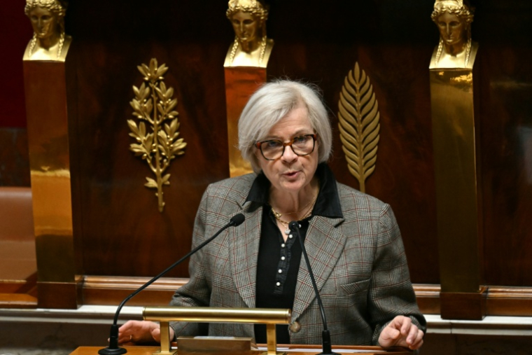 La ministre de la Défense Catherine Vautrin, le 19 janvier 2026 à l'Assemblée nationale à Paris ( AFP / Bertrand GUAY )