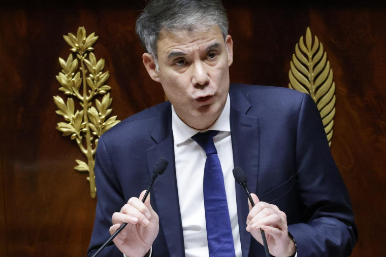 Olivier Faure, le 6 février 2023, à l'Assemblée nationale ( AFP / Ludovic MARIN )