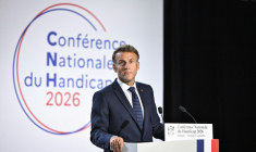 Emmanuel Macron lors de la conférence nationale annuelle du handicap, Bobigny, 4 septembre 2026 ( POOL / Firas ABDULLAH )