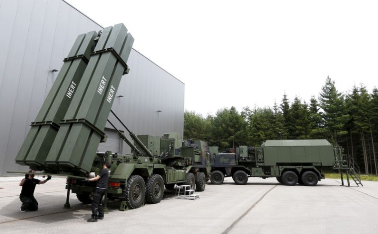 MEADS est photographié lors d'une présentation au groupe européen de défense MBDA à Schrobenhausen