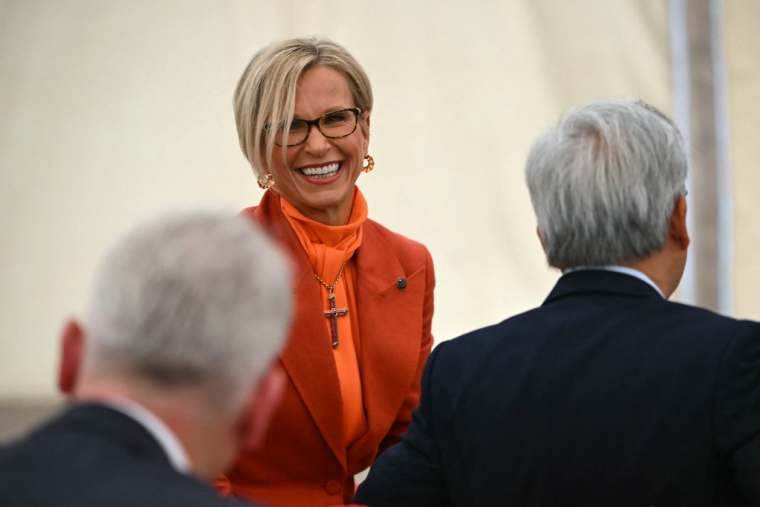 Emma Walmsley à Aylesbury, au Royaume-Uni, le 18 septembre 2025. ( AFP / ANDREW CABALLERO-REYNOLDS )