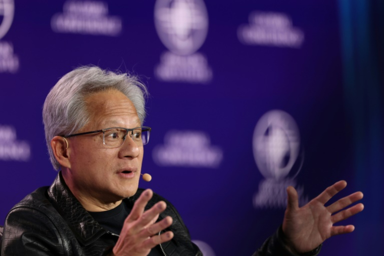 Le patron de Nvidia Jensen Huang, le 6 mai 2025 à Beverly Hills, en Californie ( AFP / Patrick T. Fallon )