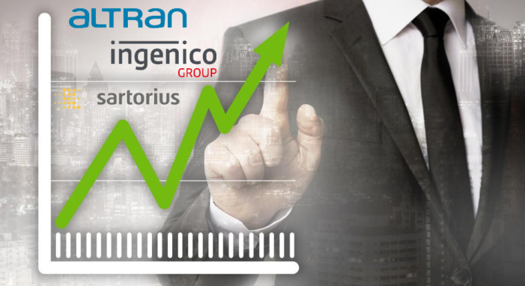 Le SBF 120 s'est adjugé 15,6% lors du premier semestre 2019. (© Sartorius Stedim / Altran / Ingenico)