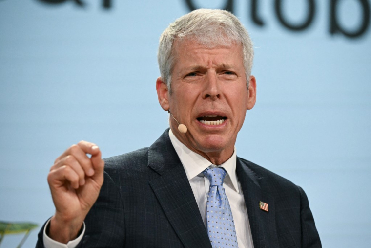 Chris Wright à Houston, aux États-Unis, le 23 mars 2026. ( AFP / RONALDO SCHEMIDT )