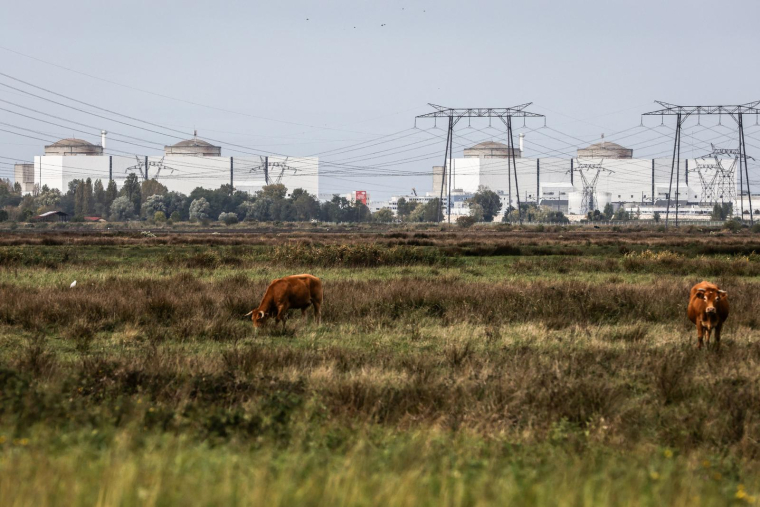 La centrale nucléaire du Blayais, en Gironde, le 22 octobre 2023. ( AFP / THIBAUD MORITZ )