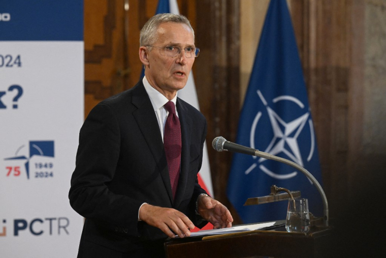 Jens Stoltenberg à Prague, en République tchèque, le 30 mai 2024. ( AFP / MICHAL CIZEK )