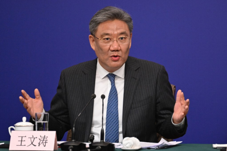 Wang Wentao, à Pékin, le 6 mars 2024 ( AFP / WANG ZHAO )