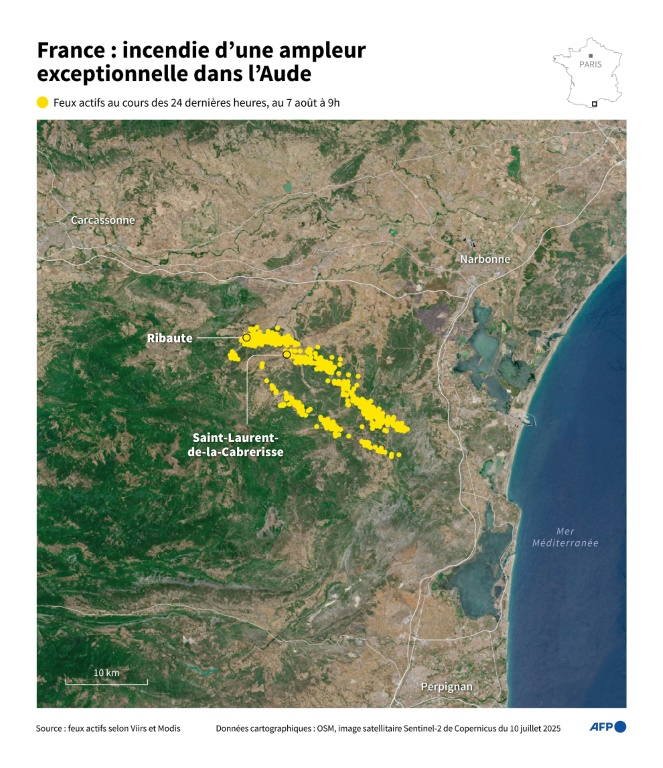 France : incendie d'une ampleur exceptionnelle dans l'Aude ( AFP / Guillermo RIVAS PACHECO )