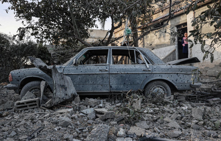 Rafah, dans le sud de Gaza, après un bombardement israélien, le 12 février 2024. ( AFP / SAID KHATIB )