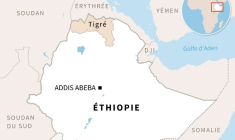 Carte d'Ethiopie localisant la région du Tigré ( AFP / Aude GENET )