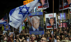 Rassemblement pour la libération des otages du Hamas à Tel-Aviv, en Israël, le 11 octobre 2025 ( AFP / Jack GUEZ )
