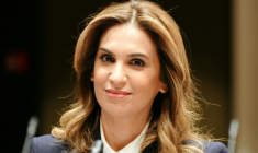 La journaliste Sonia Mabrouk à Paris, le 29 février 2024 ( AFP / Dimitar DILKOFF )