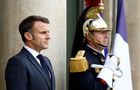 Le président français Emmanuel Macron au Palais de l'Élysée à Paris