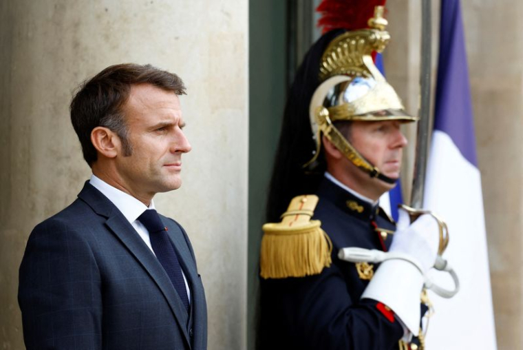 Le président français Emmanuel Macron au Palais de l'Élysée à Paris