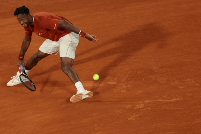 Gaël Monfils dans ses oeuvres lors du dernier tournoi de Roland-Garros le 29 mai 2025  ( AFP / ALAIN JOCARD )